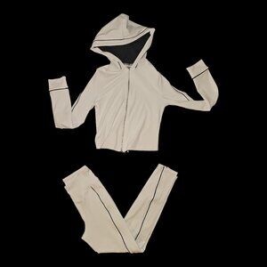NWOT! 2-piece white and black jacket and legging tracksuit set